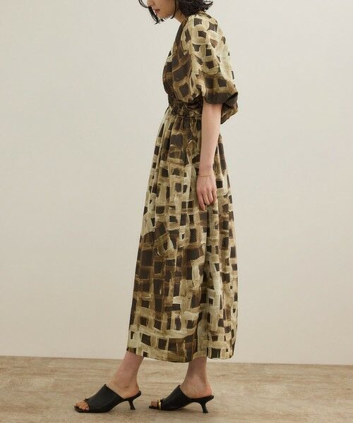 ROPE' / ロペ ロング・マキシ丈ワンピース | スクエア ジオメトリックプリントワンピース/洗える | 詳細5