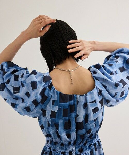 ROPE' / ロペ ロング・マキシ丈ワンピース | スクエア ジオメトリックプリントワンピース/洗える | 詳細6