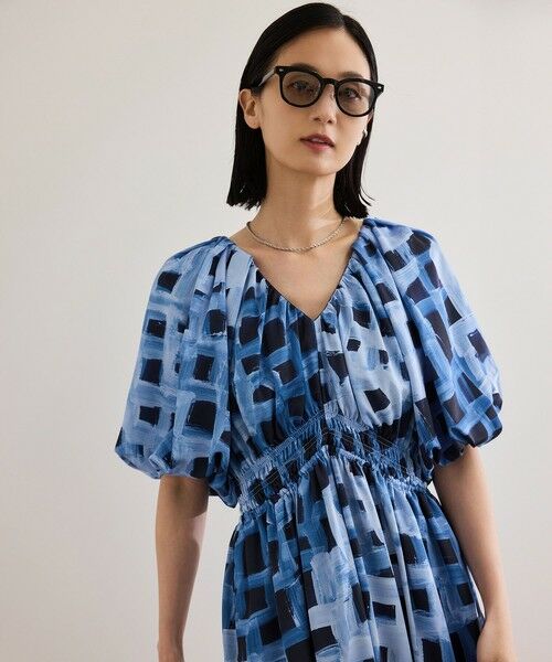 ROPE' / ロペ ロング・マキシ丈ワンピース | スクエア ジオメトリックプリントワンピース/洗える | 詳細7