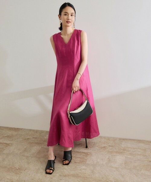 ROPE' / ロペ ロング・マキシ丈ワンピース | 【洗える】ブライトリネン パッチワンピース | 詳細16