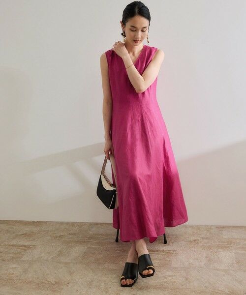 ROPE' / ロペ ロング・マキシ丈ワンピース | 【洗える】ブライトリネン パッチワンピース | 詳細5