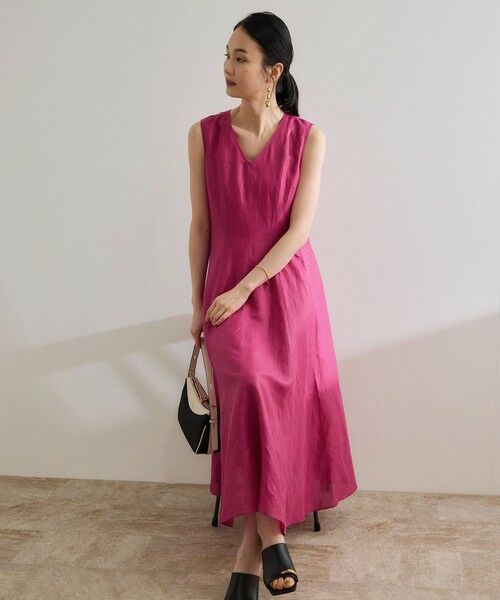 ROPE' / ロペ ロング・マキシ丈ワンピース | 【洗える】ブライトリネン パッチワンピース | 詳細6