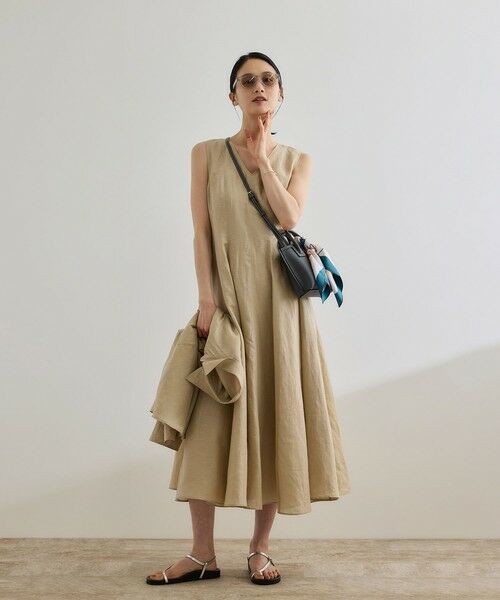 ROPE' / ロペ ロング・マキシ丈ワンピース | 【洗える】ブライトリネン パッチワンピース | 詳細8