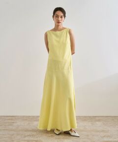 ROPE' / ロペ ロング・マキシ丈ワンピース | レーヨンリネン スラッシュドネックワンピース【セットジャケット対応】