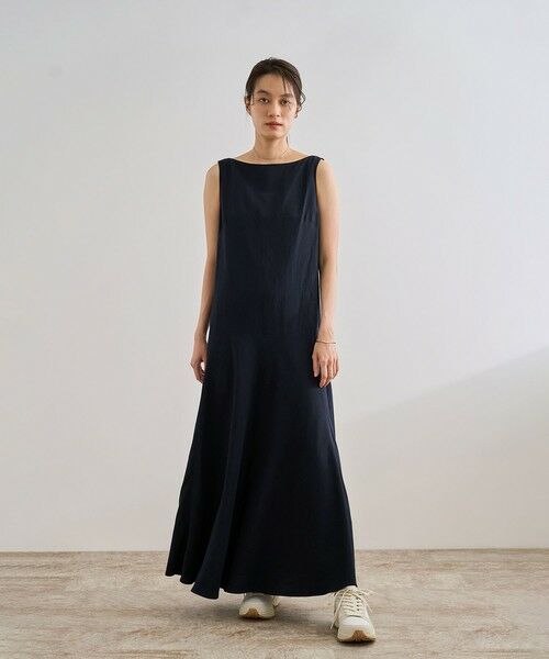 ROPE' / ロペ ロング・マキシ丈ワンピース | レーヨンリネン スラッシュドネックワンピース【セットジャケット対応】 | 詳細10
