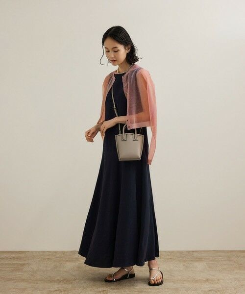 ROPE' / ロペ ロング・マキシ丈ワンピース | レーヨンリネン スラッシュドネックワンピース【セットジャケット対応】 | 詳細13