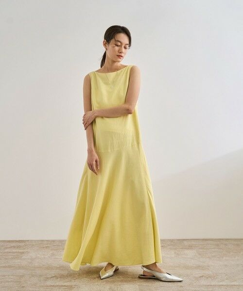 ROPE' / ロペ ロング・マキシ丈ワンピース | レーヨンリネン スラッシュドネックワンピース【セットジャケット対応】 | 詳細14