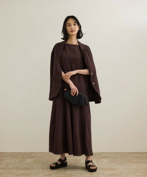 ROPE' / ロペ ロング・マキシ丈ワンピース | レーヨンリネン スラッシュドネックワンピース【セットジャケット対応】 | 詳細27