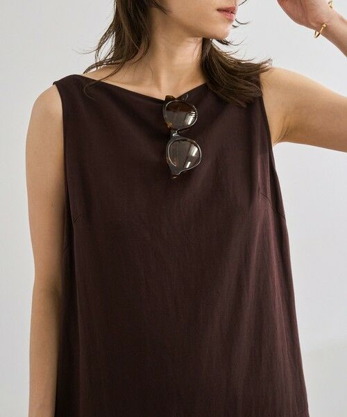 ROPE' / ロペ ロング・マキシ丈ワンピース | レーヨンリネン スラッシュドネックワンピース【セットジャケット対応】 | 詳細8