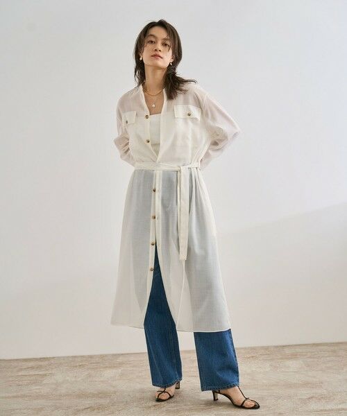 ROPE'/ロペ 【洗える】サファリシャツドレス オフホワイト(15) 38 ROPE'/ロペ 【洗える】サファリシャツドレス オフホワイト(15) 38