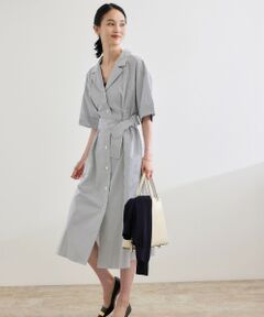 ROPE' / ロペ ミニ丈・ひざ丈ワンピース | 【洗える】シャツワンピース（無地・ストライプ）