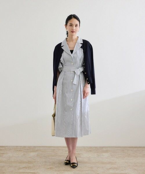 ROPE' / ロペ ミニ丈・ひざ丈ワンピース | 【洗える】シャツワンピース（無地・ストライプ） | 詳細12