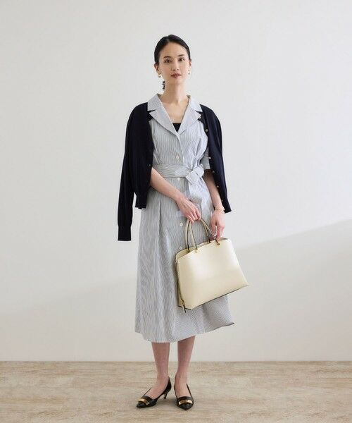 ROPE' / ロペ ミニ丈・ひざ丈ワンピース | 【洗える】シャツワンピース（無地・ストライプ） | 詳細13