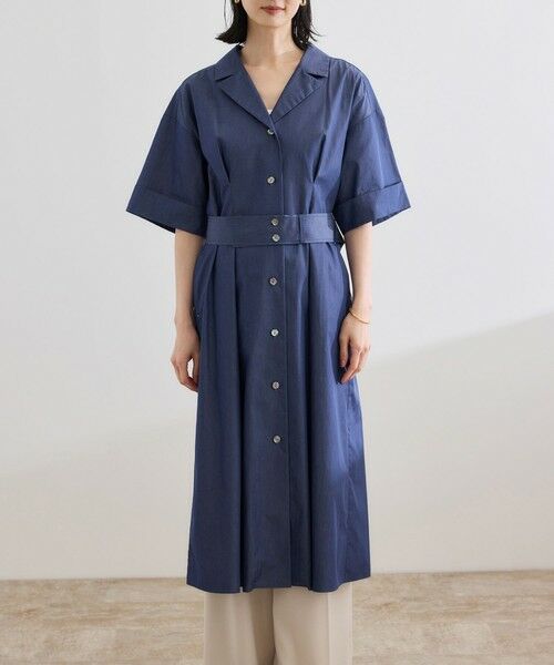 ROPE' / ロペ ミニ丈・ひざ丈ワンピース | 【洗える】シャツワンピース（無地・ストライプ） | 詳細14