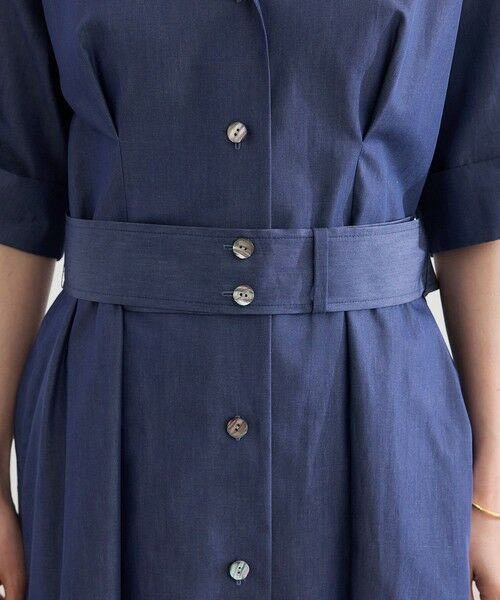 ROPE' / ロペ ミニ丈・ひざ丈ワンピース | 【洗える】シャツワンピース（無地・ストライプ） | 詳細18