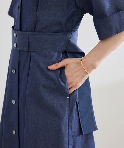 ROPE' / ロペ ミニ丈・ひざ丈ワンピース | 【洗える】シャツワンピース（無地・ストライプ） | 詳細20