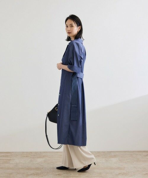 ROPE' / ロペ ミニ丈・ひざ丈ワンピース | 【洗える】シャツワンピース（無地・ストライプ） | 詳細3