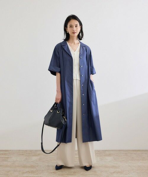 ROPE' / ロペ ミニ丈・ひざ丈ワンピース | 【洗える】シャツワンピース（無地・ストライプ） | 詳細7