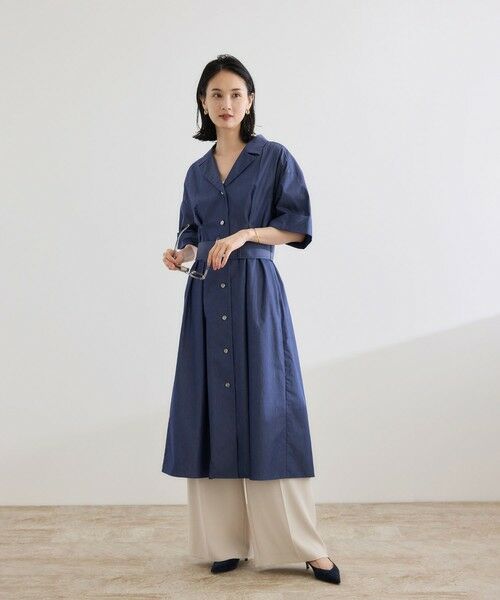 ROPE' / ロペ ミニ丈・ひざ丈ワンピース | 【洗える】シャツワンピース（無地・ストライプ） | 詳細9