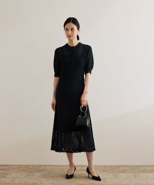 ROPE' / ロペ ロング・マキシ丈ワンピース | クロシェニットワンピース/洗える | 詳細1