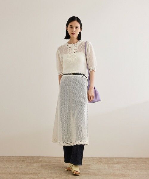 ROPE' / ロペ ロング・マキシ丈ワンピース | クロシェニットワンピース/洗える | 詳細6