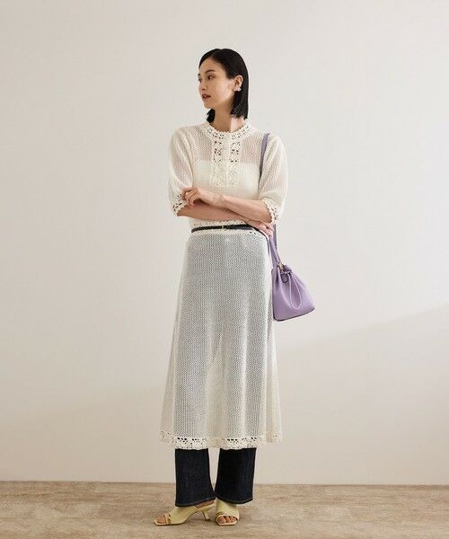 ROPE' / ロペ ロング・マキシ丈ワンピース | クロシェニットワンピース/洗える | 詳細7