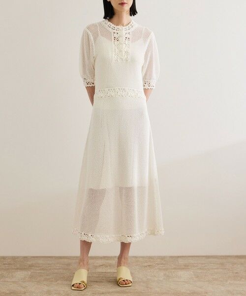 ROPE' / ロペ ロング・マキシ丈ワンピース | クロシェニットワンピース/洗える | 詳細9