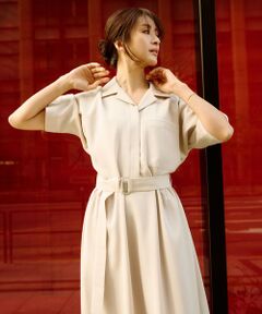 ROPE' / ロペ ロング・マキシ丈ワンピース | 【洗える】サファリシャツワンピース