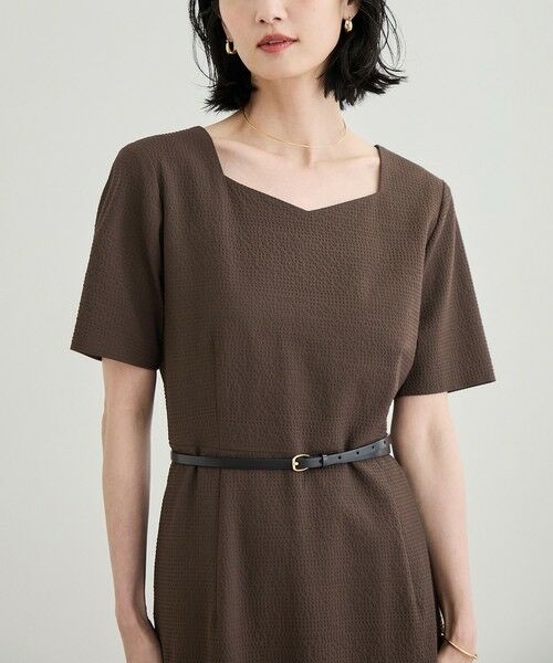 ROPE' / ロペ ロング・マキシ丈ワンピース | 【洗える】スクエアーネックワンピース（ジャガード/サッカー素材） | 詳細1