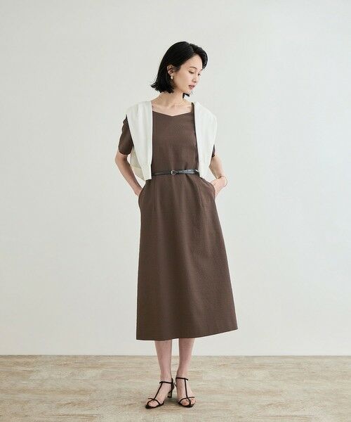 ROPE' / ロペ ロング・マキシ丈ワンピース | 【洗える】スクエアーネックワンピース（ジャガード/サッカー素材） | 詳細27