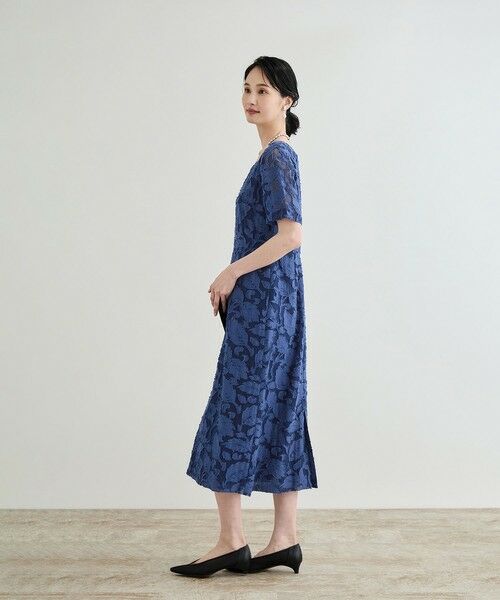 ROPE' / ロペ ロング・マキシ丈ワンピース | 【洗える】スクエアーネックワンピース（ジャガード/サッカー素材） | 詳細4