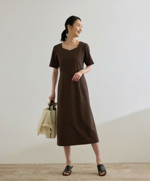 ROPE' / ロペ ロング・マキシ丈ワンピース | 【洗える】スクエアーネックワンピース（ジャガード/サッカー素材） | 詳細7