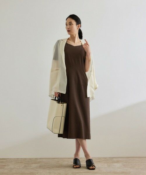 ROPE' / ロペ ロング・マキシ丈ワンピース | 【洗える】スクエアーネックワンピース（ジャガード/サッカー素材） | 詳細8