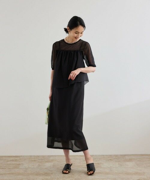 ROPE' / ロペ ロング・マキシ丈ワンピース | コットンシルクワンピース/洗える | 詳細6