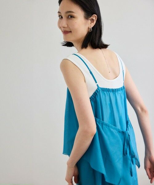 ROPE'/ロペ コットンシルクワンピース/洗える ターコイズ(49) F ROPE'/ロペ コットンシルクワンピース/洗える ターコイズ(49) F
