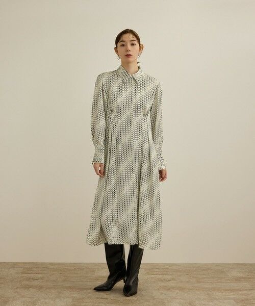 ROPE' / ロペ ロング・マキシ丈ワンピース | 【洗える】キカプリントシャツシェイプワンピース | 詳細3