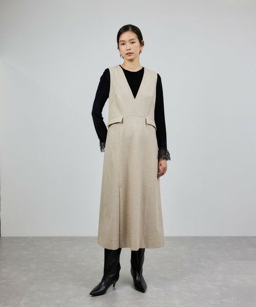 ROPE' / ロペ ロング・マキシ丈ワンピース | スノーツイードジャンパースカート/イージーケア | 詳細1