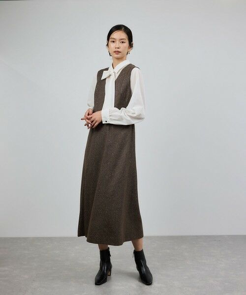 ROPE' / ロペ ロング・マキシ丈ワンピース | スノーツイードジャンパースカート/イージーケア | 詳細10