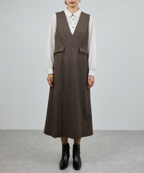 ROPE' / ロペ ロング・マキシ丈ワンピース | スノーツイードジャンパースカート/イージーケア | 詳細11