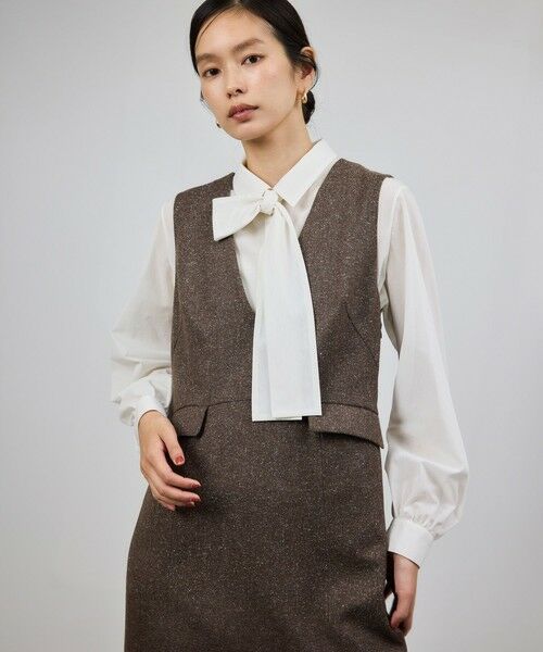 ROPE' / ロペ ロング・マキシ丈ワンピース | スノーツイードジャンパースカート/イージーケア | 詳細4