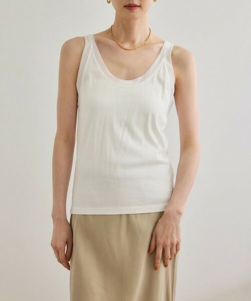 ROPE' / ロペ タンクトップ | 【WEB・一部店舗限定】【接触冷感/UVカット】チュールコンビテレコタンクトップ | 詳細5
