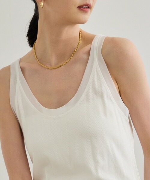 ROPE' / ロペ タンクトップ | 【WEB・一部店舗限定】【接触冷感/UVカット】チュールコンビテレコタンクトップ | 詳細8