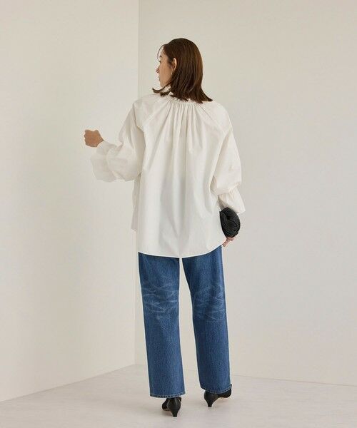 ROPE' / ロペ シャツ・ブラウス（半袖以外） | シルク混タイプライタースタンドフリルブラウス | 詳細3