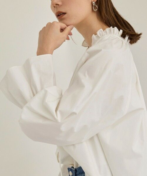 ROPE' / ロペ シャツ・ブラウス（半袖以外） | シルク混タイプライタースタンドフリルブラウス | 詳細5