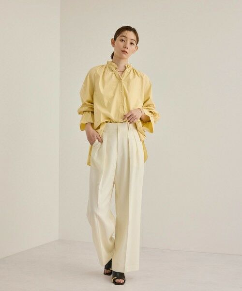 ROPE' / ロペ シャツ・ブラウス（半袖以外） | シルク混タイプライタースタンドフリルブラウス | 詳細9