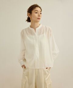 ROPE' / ロペ シャツ・ブラウス（半袖以外） | 【洗える】キュプラシルク パプスリーブシアーブラウス