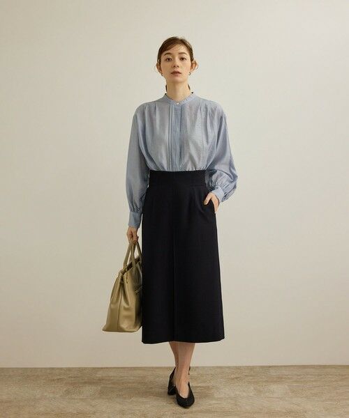 ROPE' / ロペ シャツ・ブラウス（半袖以外） | 【洗える】キュプラシルク パプスリーブシアーブラウス | 詳細1