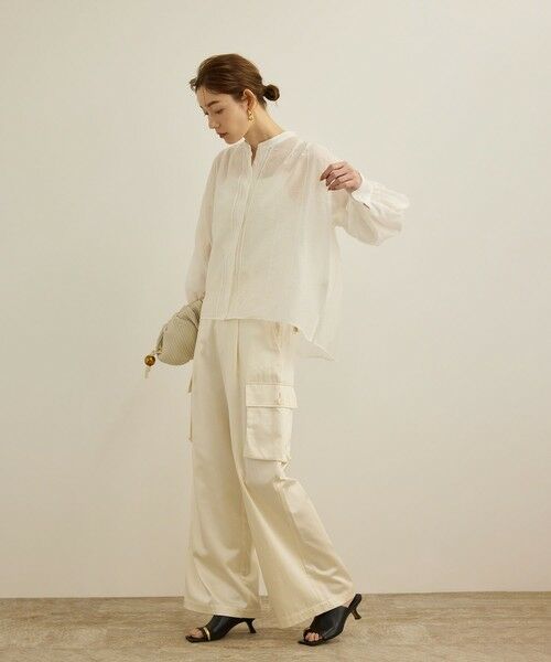 ROPE' / ロペ シャツ・ブラウス（半袖以外） | 【洗える】キュプラシルク パプスリーブシアーブラウス | 詳細9