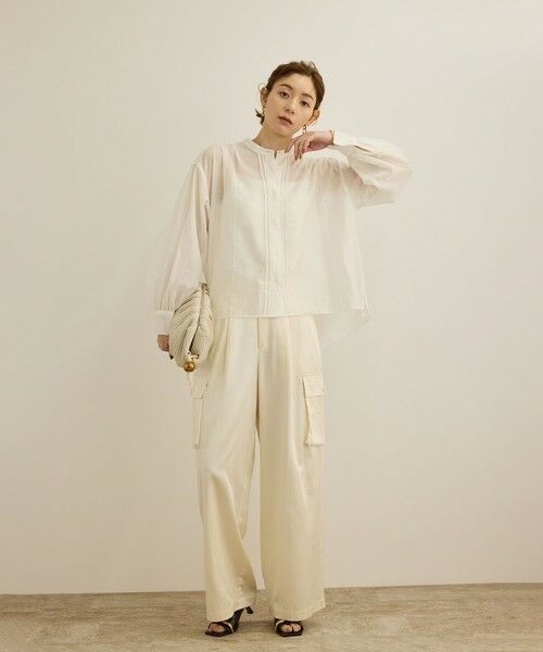 ROPE' / ロペ シャツ・ブラウス（半袖以外） | 【洗える】キュプラシルク パプスリーブシアーブラウス | 詳細11