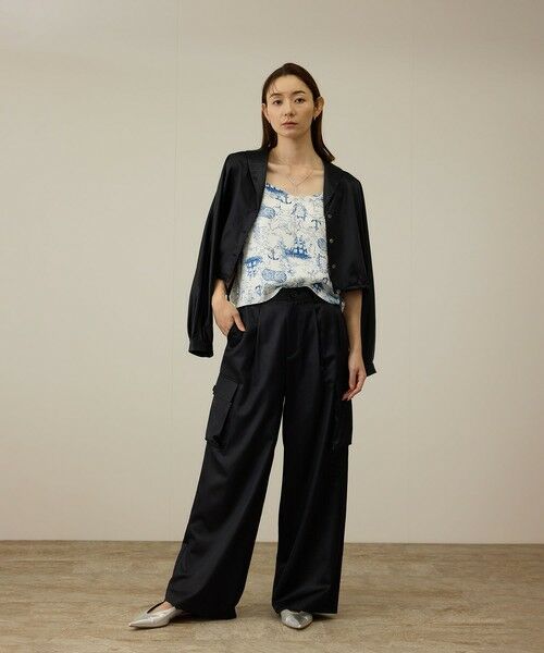 ROPE' / ロペ シャツ・ブラウス | 【洗える】シャイニーサテンブラウス/セットアップ対応 | 詳細10